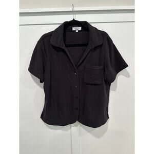 Frankie’s Bikinis Coco Terry Button Up Shirt Size M